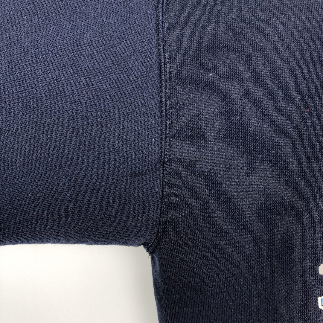 Printed college sweatshirt, men's size L unclear navy blue type Vintage Second Hand