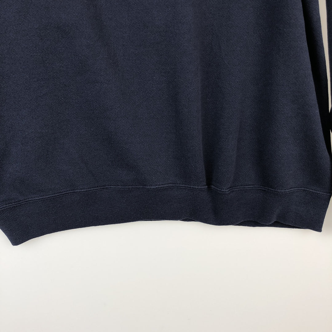 Printed college sweatshirt, men's size L unclear navy blue type Vintage Second Hand