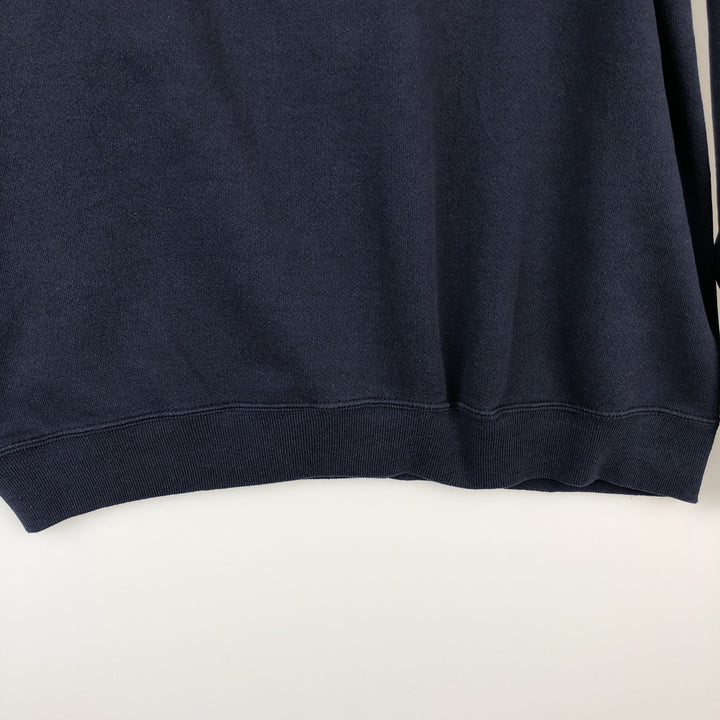 Printed college sweatshirt, men's size L unclear navy blue type Vintage Second Hand