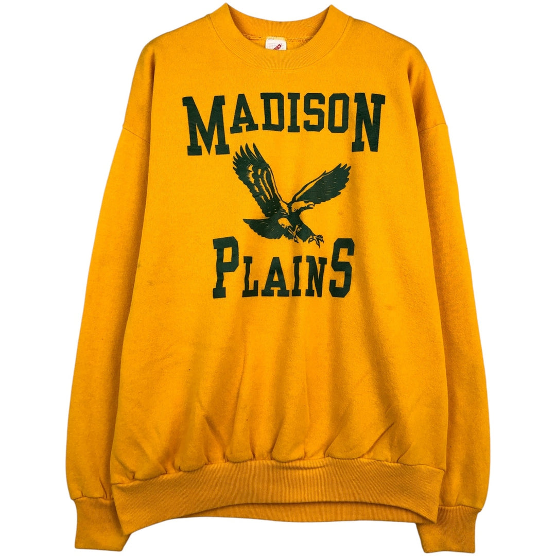 90'S Jerzees Eagle Pattern College Sweatshirt, Made in USA, Men's XL (approx.), Vintage cotton yellow type Vintage Second Hand