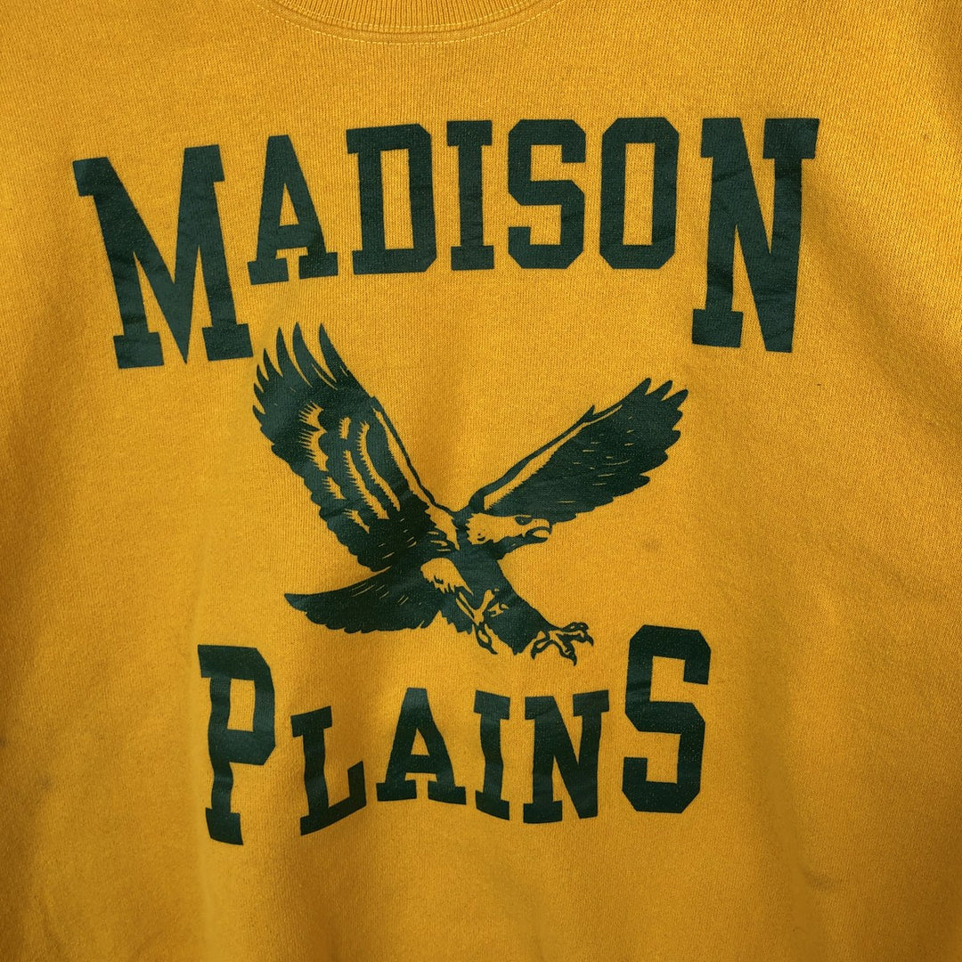 90'S Jerzees Eagle Pattern College Sweatshirt, Made in USA, Men's XL (approx.), Vintage cotton yellow type Vintage Second Hand