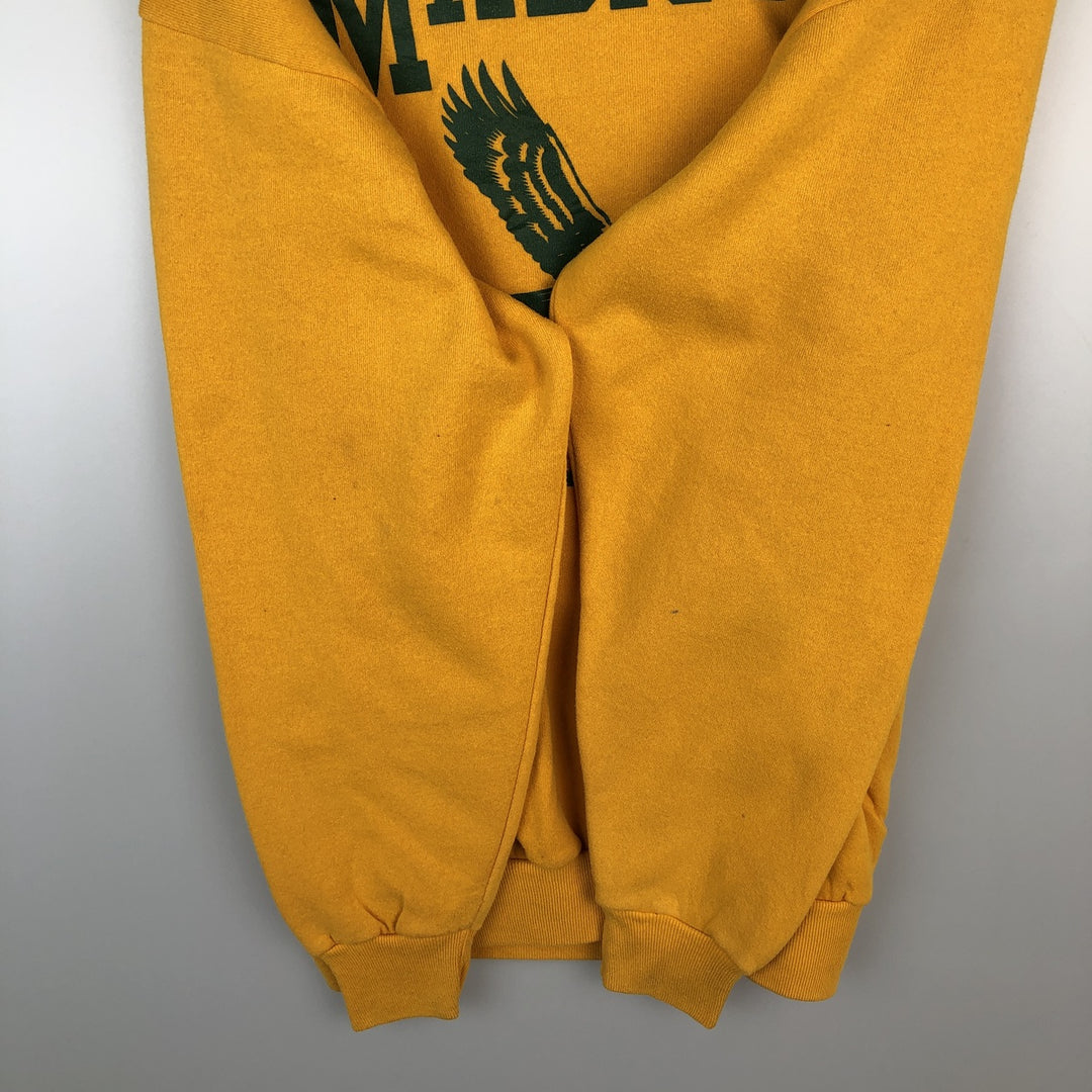 90'S Jerzees Eagle Pattern College Sweatshirt, Made in USA, Men's XL (approx.), Vintage cotton yellow type Vintage Second Hand