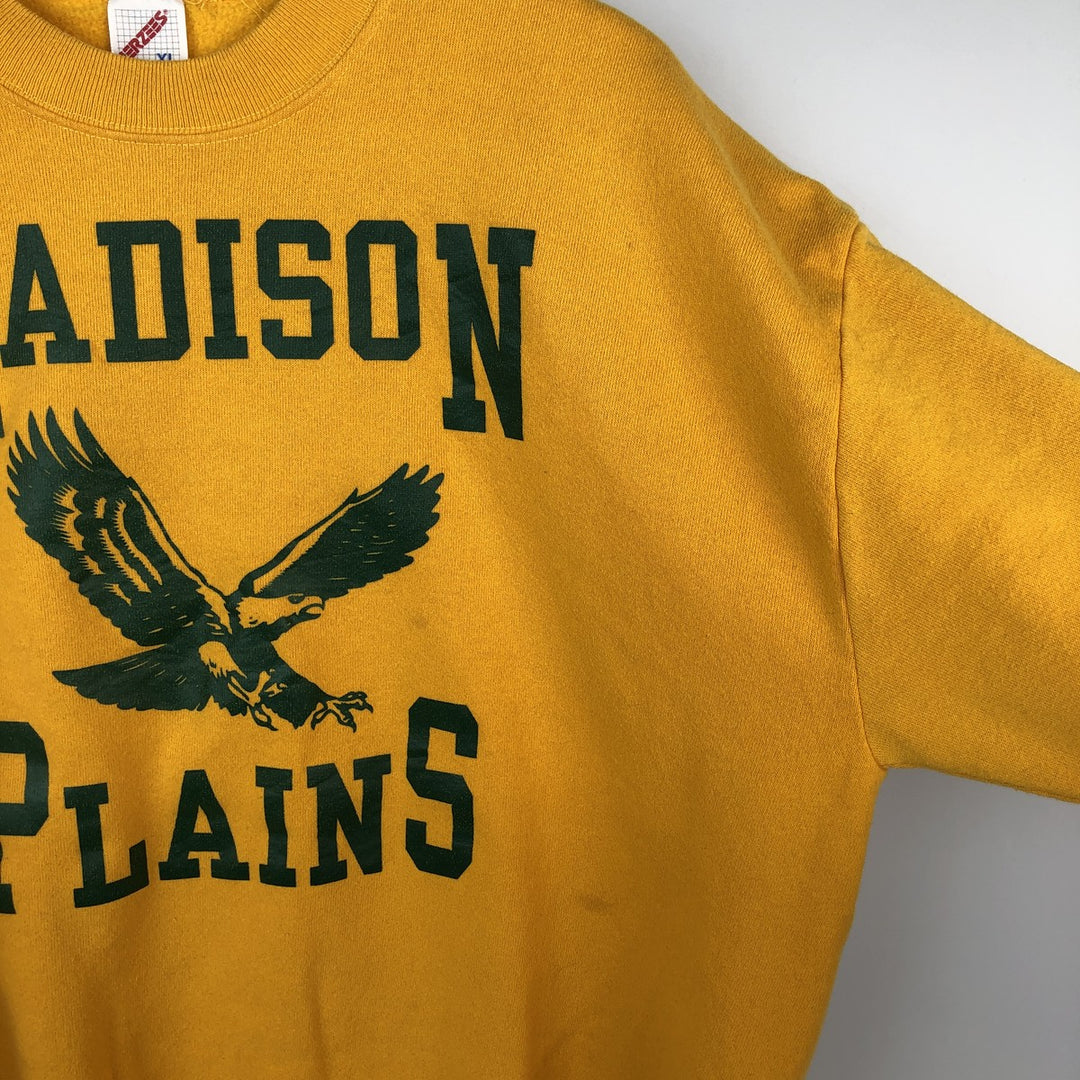 90'S Jerzees Eagle Pattern College Sweatshirt, Made in USA, Men's XL (approx.), Vintage cotton yellow type Vintage Second Hand