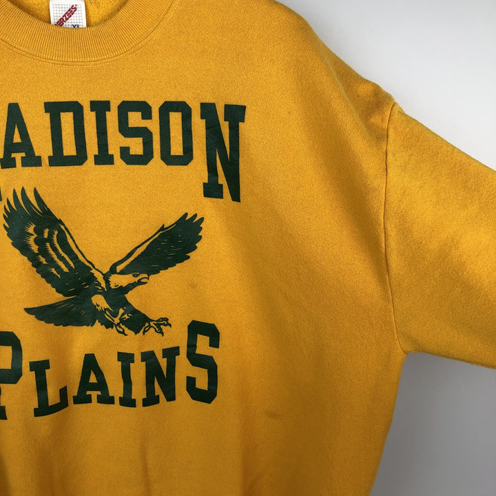 90'S Jerzees Eagle Pattern College Sweatshirt, Made in USA, Men's XL (approx.), Vintage cotton yellow type Vintage Second Hand