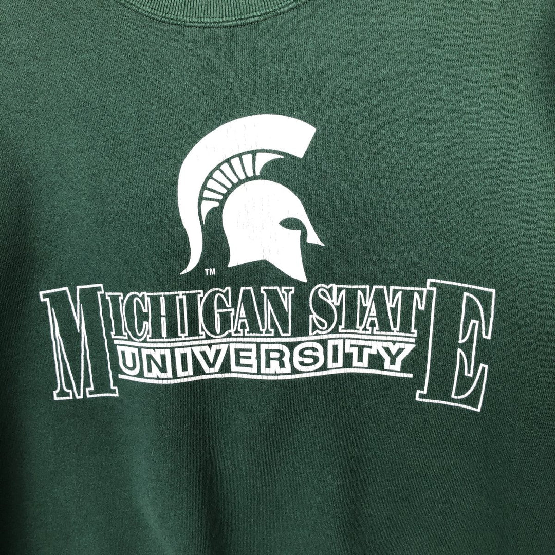 Swingster MICHIGAN STATE Michigan State University College Sweatshirt, Made in USA, Men's Size L (approx.), Vintage. cotton green type Vintage Second Hand