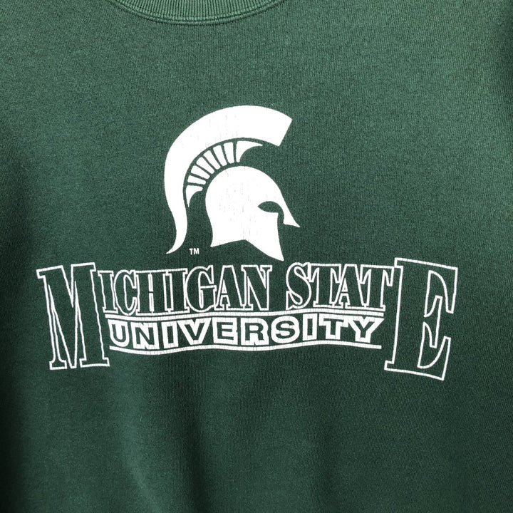 Swingster MICHIGAN STATE Michigan State University College Sweatshirt, Made in USA, Men's Size L (approx.), Vintage. cotton green type Vintage Second Hand