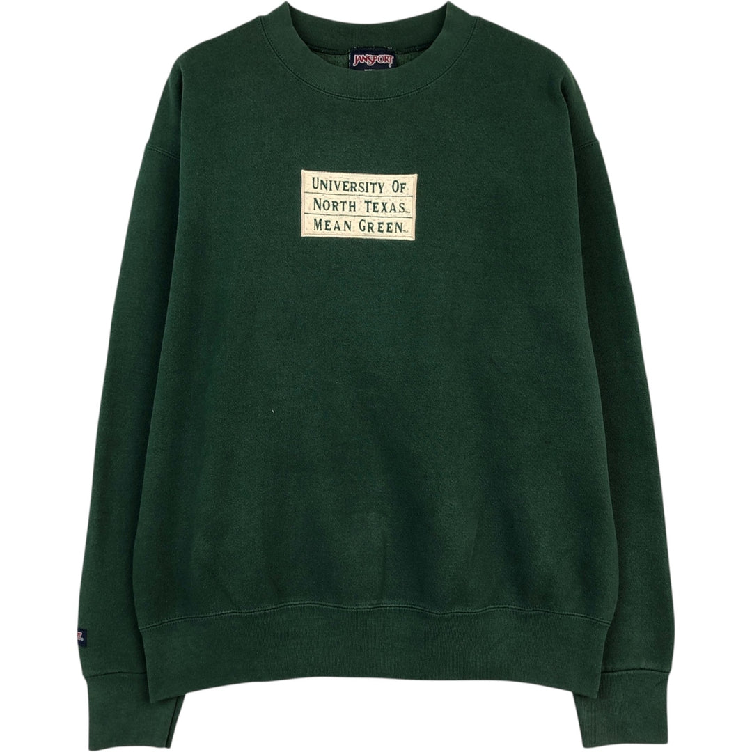 90'S Jansport College Sweatshirt, Made in USA, Men's M, Vintage cotton green type Vintage Second Hand