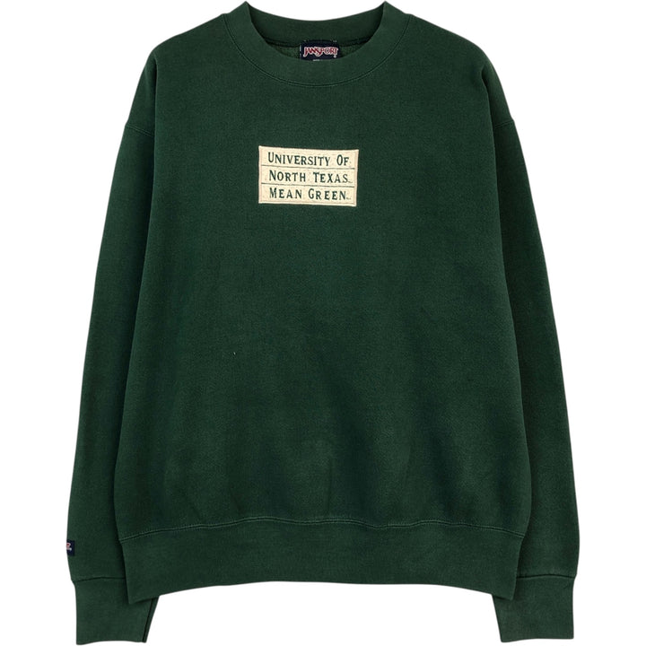 90'S Jansport College Sweatshirt, Made in USA, Men's M, Vintage cotton green type Vintage Second Hand