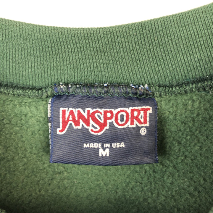 90'S Jansport College Sweatshirt, Made in USA, Men's M, Vintage cotton green type Vintage Second Hand
