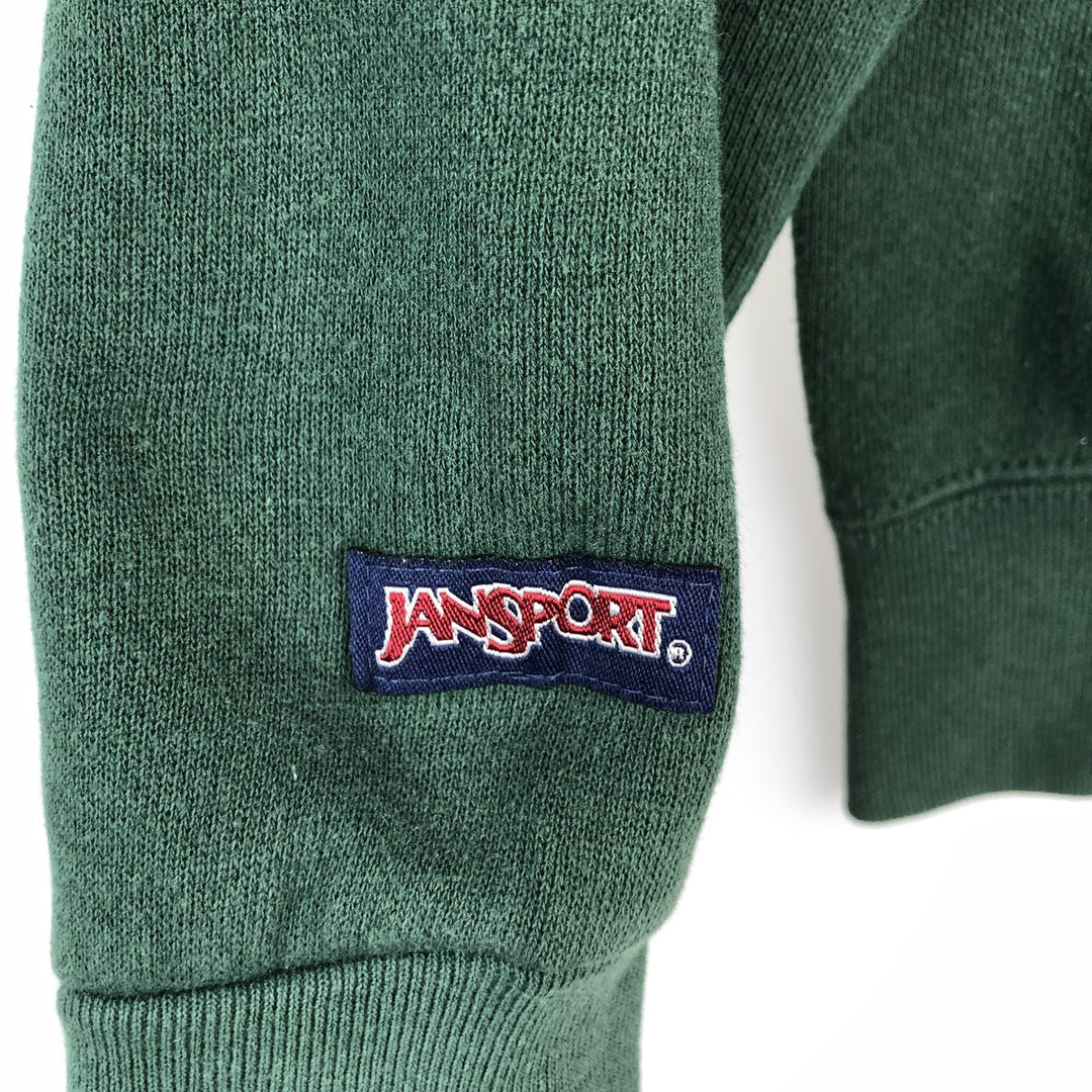 90'S Jansport College Sweatshirt, Made in USA, Men's M, Vintage cotton green type Vintage Second Hand