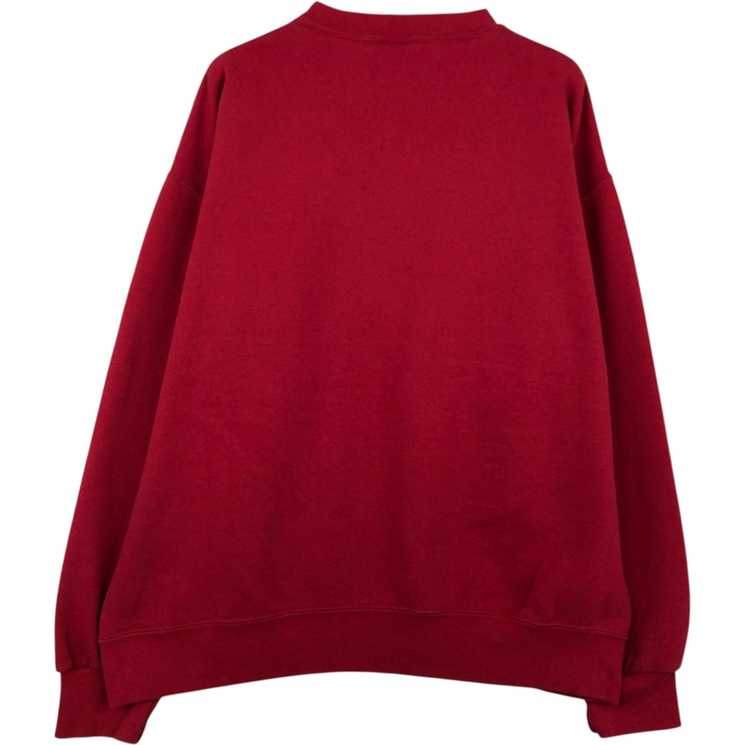 90'S Nutmeg College Sweatshirt, Made in USA, Men's Size L (approx.), Vintage unclear red type Vintage Second Hand