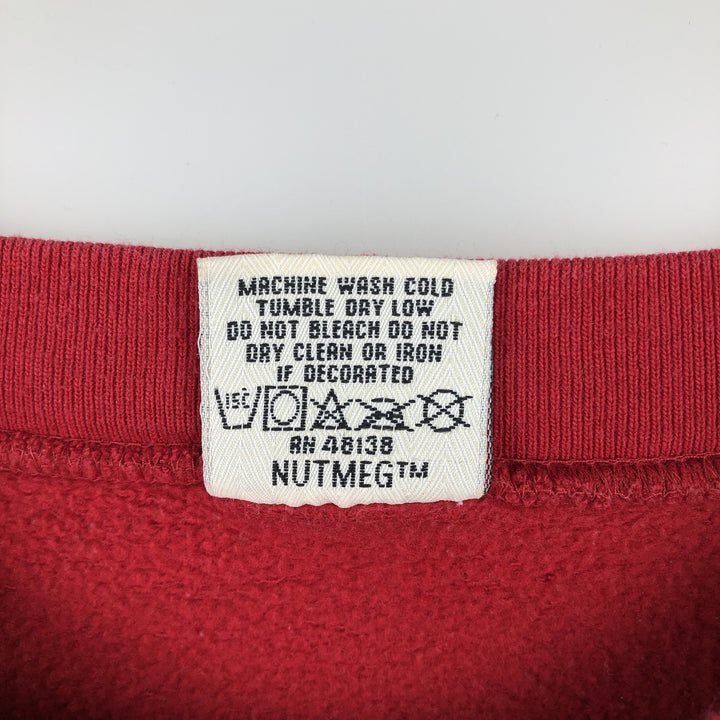 90'S Nutmeg College Sweatshirt, Made in USA, Men's Size L (approx.), Vintage unclear red type Vintage Second Hand