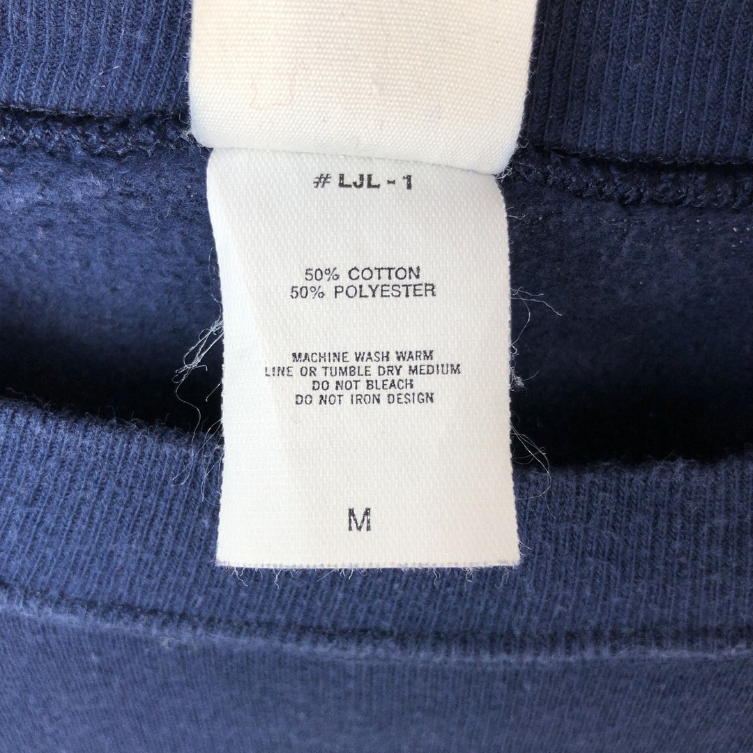 80s-90'S LOGO 7 INC University of Michigan College Character Sweatshirt, Made in USA, Men's Size M (approx.), Vintage cotton navy blue type Vintage Second Hand