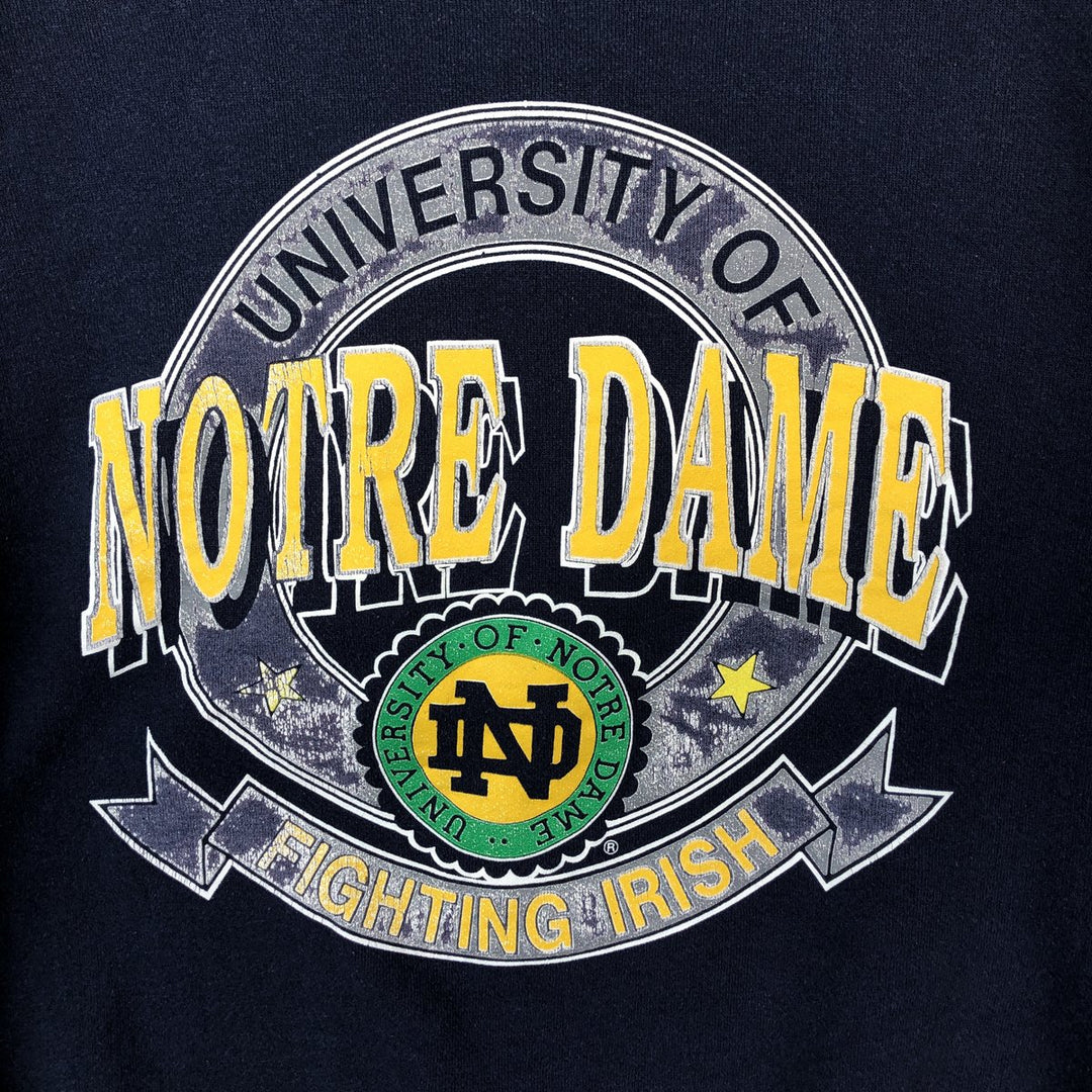 80s-90'S LOGO 7 INC NOTRE DAME University of Notre Dame College Sweatshirt, Men's Size L (approx.), Vintage unclear navy blue type Vintage Second Hand