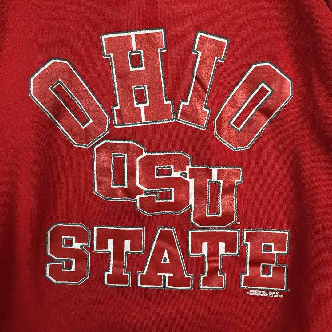 90'S TNT Ohio State University Triple Print College Sweatshirt, Made in USA, Men's XL (approx.) Vintage cotton red type Vintage Second Hand
