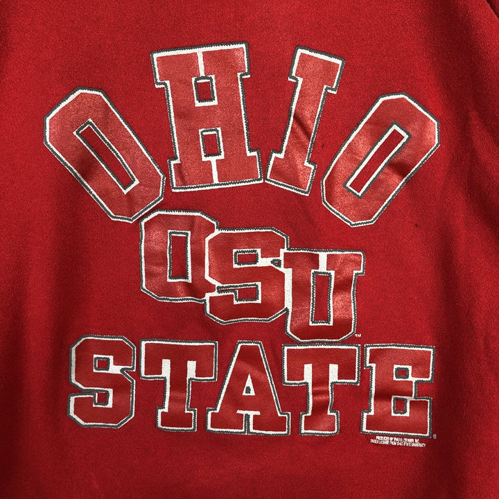 90'S TNT Ohio State University Triple Print College Sweatshirt, Made in USA, Men's XL (approx.) Vintage cotton red type Vintage Second Hand