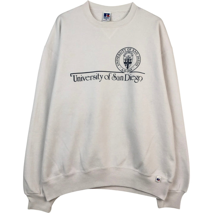 90'S Russell College Sweatshirt, Made in USA, Men's XL, Vintage cotton white type Vintage Second Hand