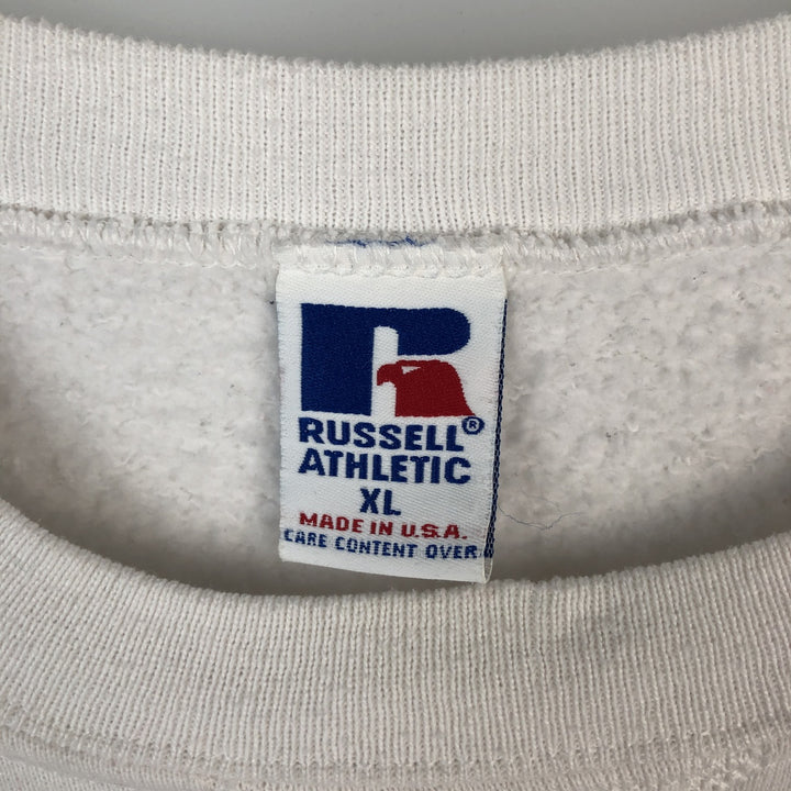 90'S Russell College Sweatshirt, Made in USA, Men's XL, Vintage cotton white type Vintage Second Hand