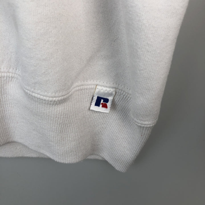 90'S Russell College Sweatshirt, Made in USA, Men's XL, Vintage cotton white type Vintage Second Hand