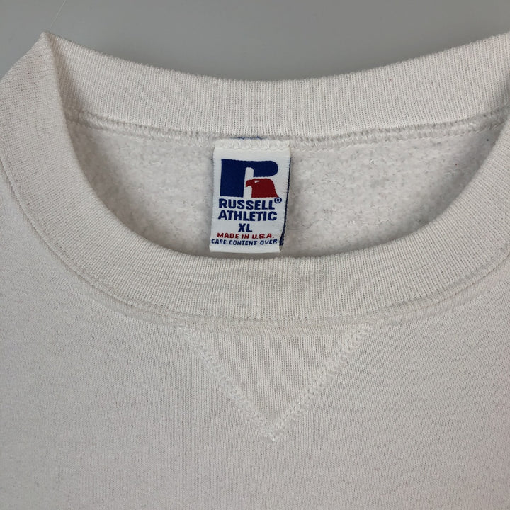 90'S Russell College Sweatshirt, Made in USA, Men's XL, Vintage cotton white type Vintage Second Hand