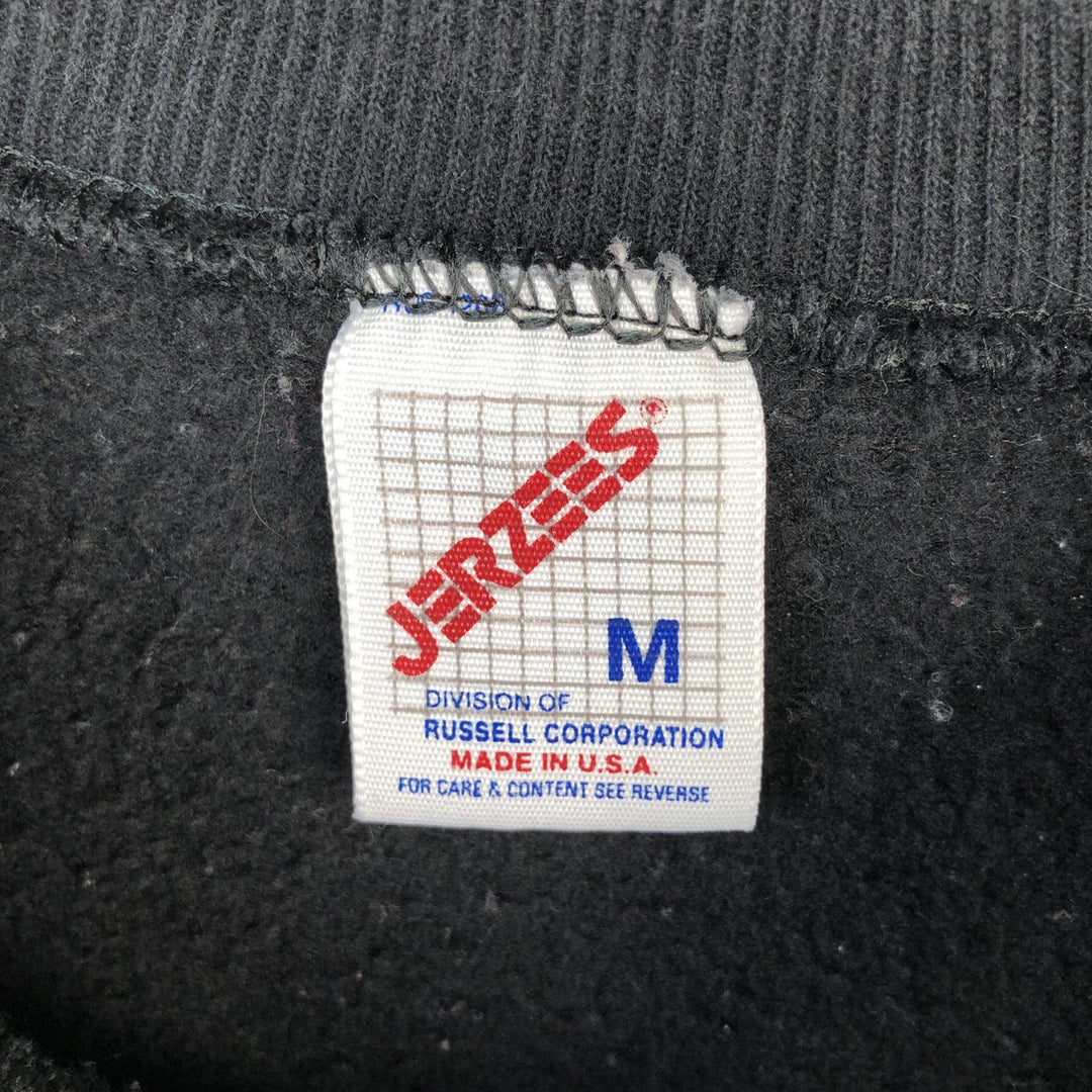 90'S Jerzees Triple Print College Sweatshirt, Made in USA, Men's Size M (Equivalent), Vintage cotton black type Vintage Second Hand