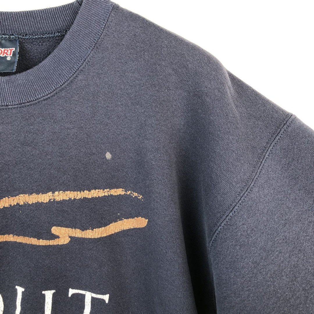 Vintage 90'S Jansport college sweatshirt, made in the USA, size L, men's cotton navy blue type Vintage Second Hand