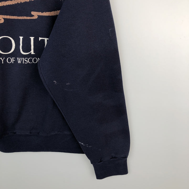Vintage 90'S Jansport college sweatshirt, made in the USA, size L, men's cotton navy blue type Vintage Second Hand