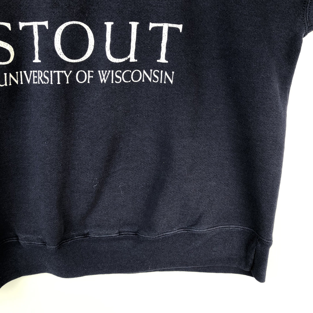 Vintage 90'S Jansport college sweatshirt, made in the USA, size L, men's cotton navy blue type Vintage Second Hand