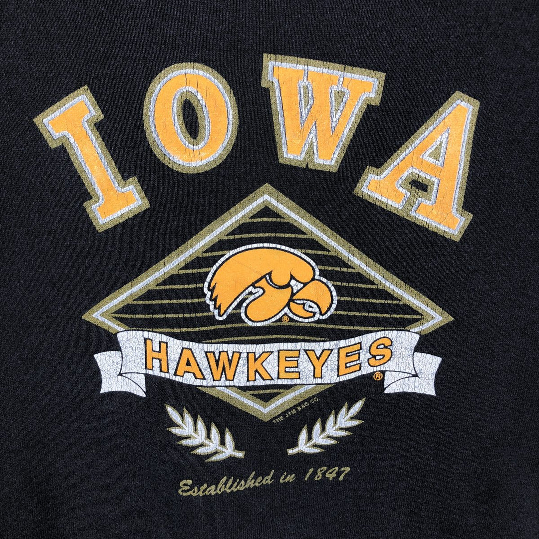 MILLER IOWA University of Iowa Triple Print College Sweatshirt, Made in USA, Men's XL (approx.) cotton black type Vintage Second Hand