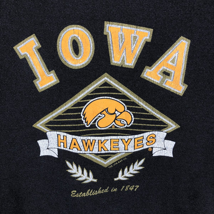 MILLER IOWA University of Iowa Triple Print College Sweatshirt, Made in USA, Men's XL (approx.) cotton black type Vintage Second Hand