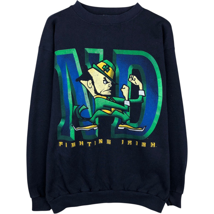 TRAU&LOEVNER TNT Notre Dame University Fighting Irish College Character Sweatshirt cotton navy blue type Vintage Second Hand