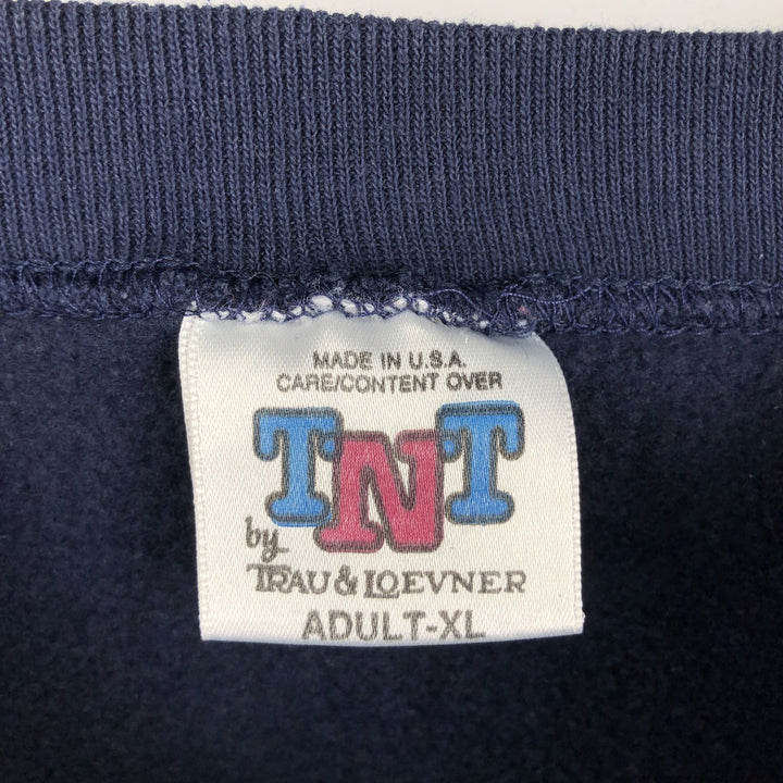 TRAU&LOEVNER TNT Notre Dame University Fighting Irish College Character Sweatshirt cotton navy blue type Vintage Second Hand