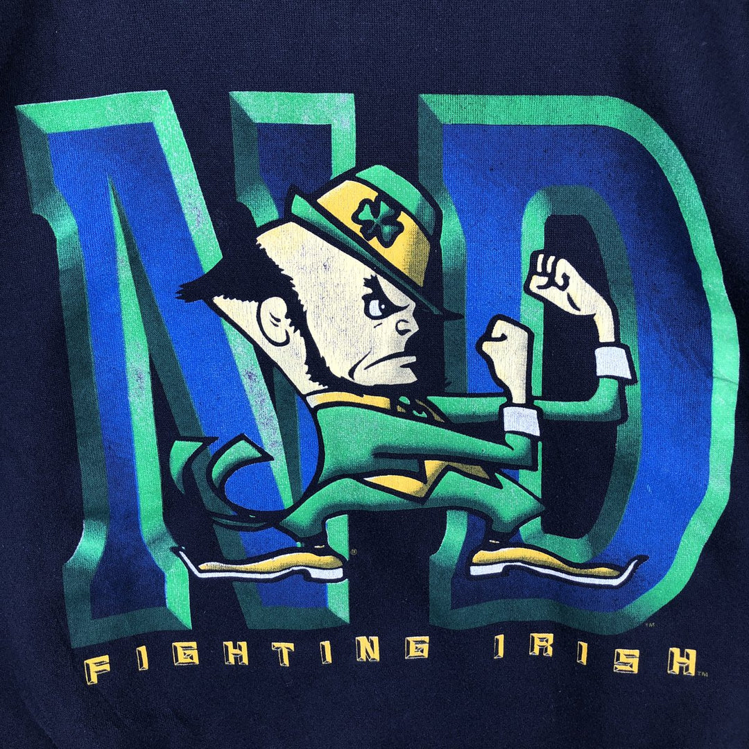 TRAU&LOEVNER TNT Notre Dame University Fighting Irish College Character Sweatshirt cotton navy blue type Vintage Second Hand