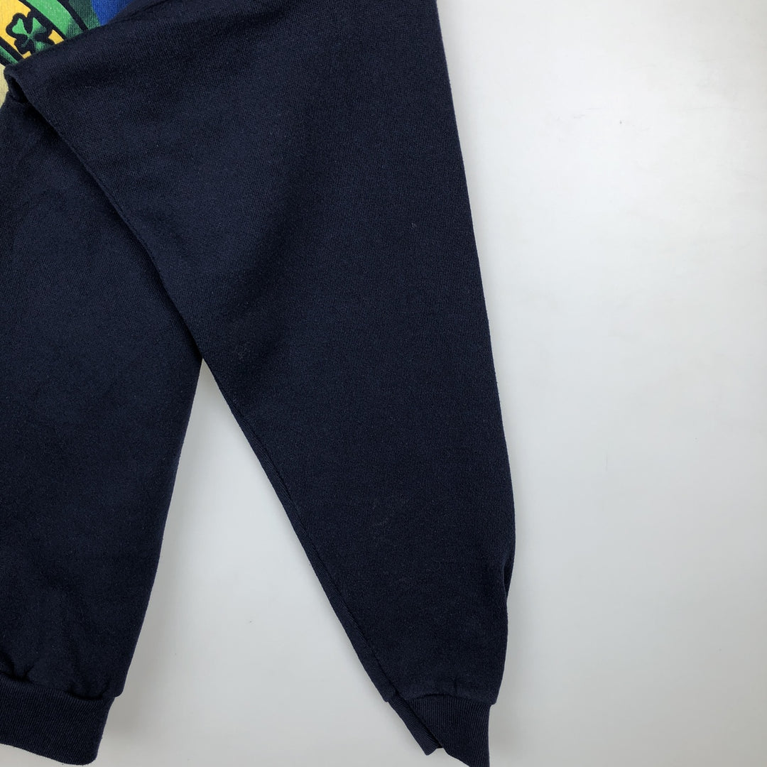 TRAU&LOEVNER TNT Notre Dame University Fighting Irish College Character Sweatshirt cotton navy blue type Vintage Second Hand