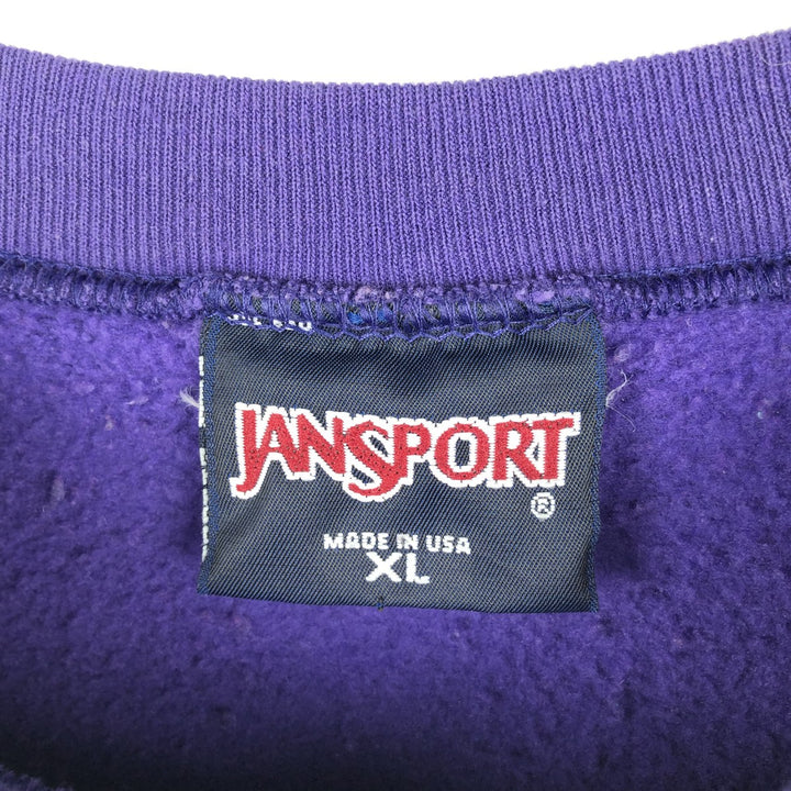 90'S Jansport Triple Print College Sweatshirt, Made in USA, Men's XL, Vintage cotton purple type Vintage Second Hand