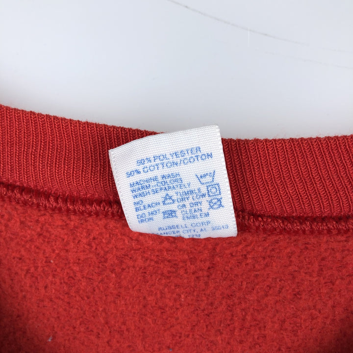 80s-90'S Russell College Sweatshirt, Made in USA, Men's XL, Vintage polyester red type Vintage Second Hand