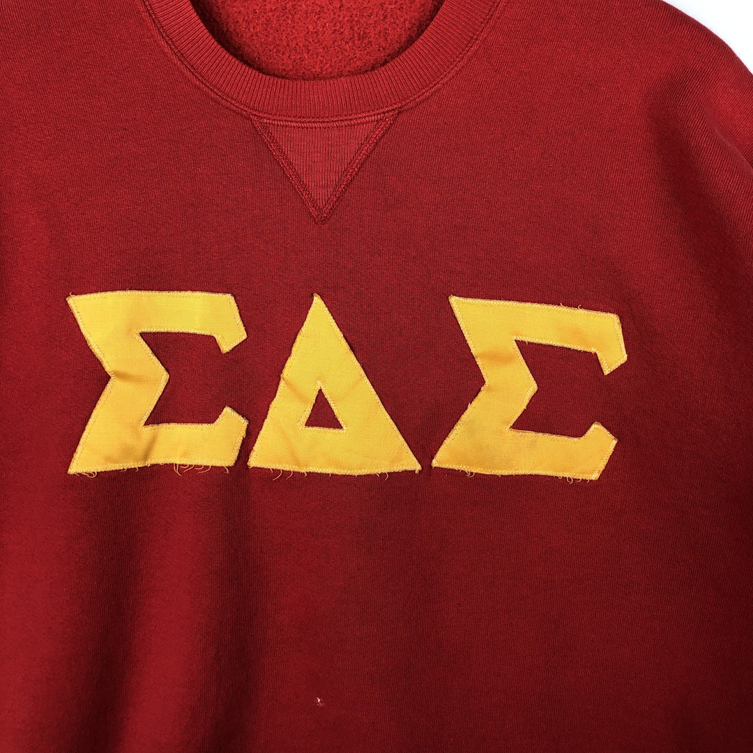 80s-90'S Russell College Sweatshirt, Made in USA, Men's XL, Vintage polyester red type Vintage Second Hand