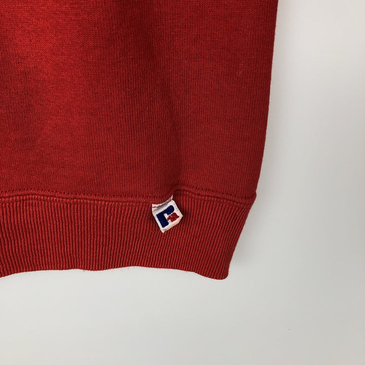 80s-90'S Russell College Sweatshirt, Made in USA, Men's XL, Vintage polyester red type Vintage Second Hand