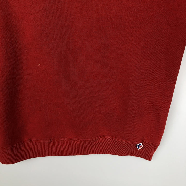 80s-90'S Russell College Sweatshirt, Made in USA, Men's XL, Vintage polyester red type Vintage Second Hand