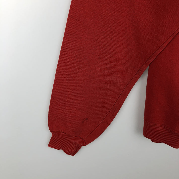 80s-90'S Russell College Sweatshirt, Made in USA, Men's XL, Vintage polyester red type Vintage Second Hand