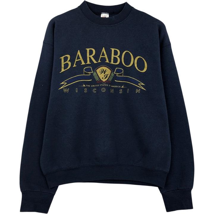 90'S Fruit of the Loom College Sweatshirt, Made in USA, Men's Size L, Vintage cotton navy blue type Vintage Second Hand