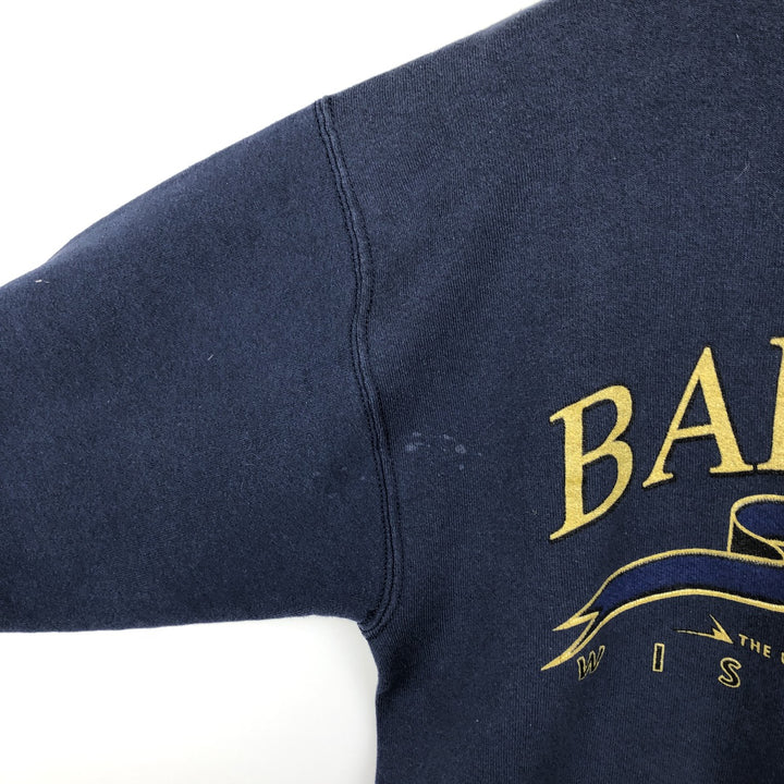 90'S Fruit of the Loom College Sweatshirt, Made in USA, Men's Size L, Vintage cotton navy blue type Vintage Second Hand