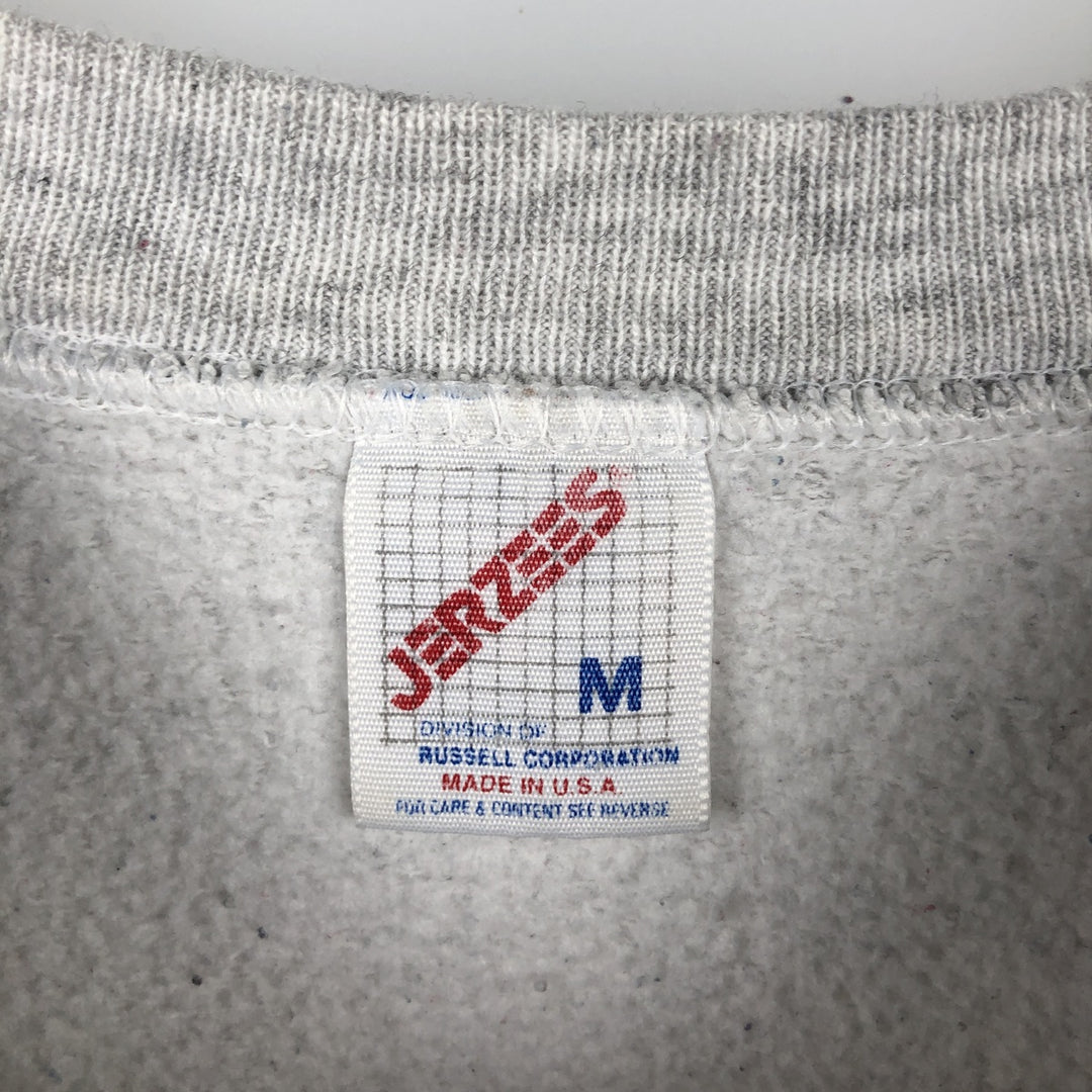 80s-90'S Jerzees College Sweatshirt, Made in USA, Men's Size M (approx.), Vintage cotton gray type Vintage Second Hand