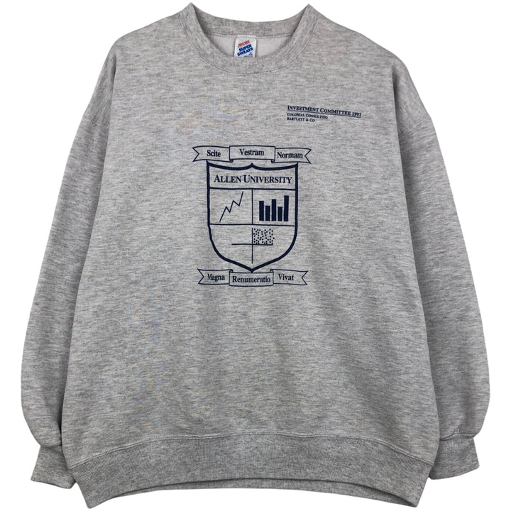 Vintage 80s-90'S Jerzees Super Sweats college sweatshirt, made in the USA, men's size XL cotton white type Vintage Second Hand