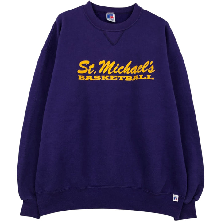 Vintage 90'S Russell ATHLETIC college sweatshirt, made in the USA, size XL, men's cotton purple type Vintage Second Hand