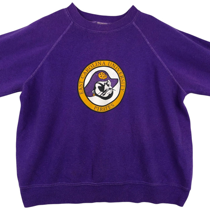 BASSETT WALKER College Sweatshirt, Made in USA, Men's XL equivalent. cotton purple type Vintage Second Hand