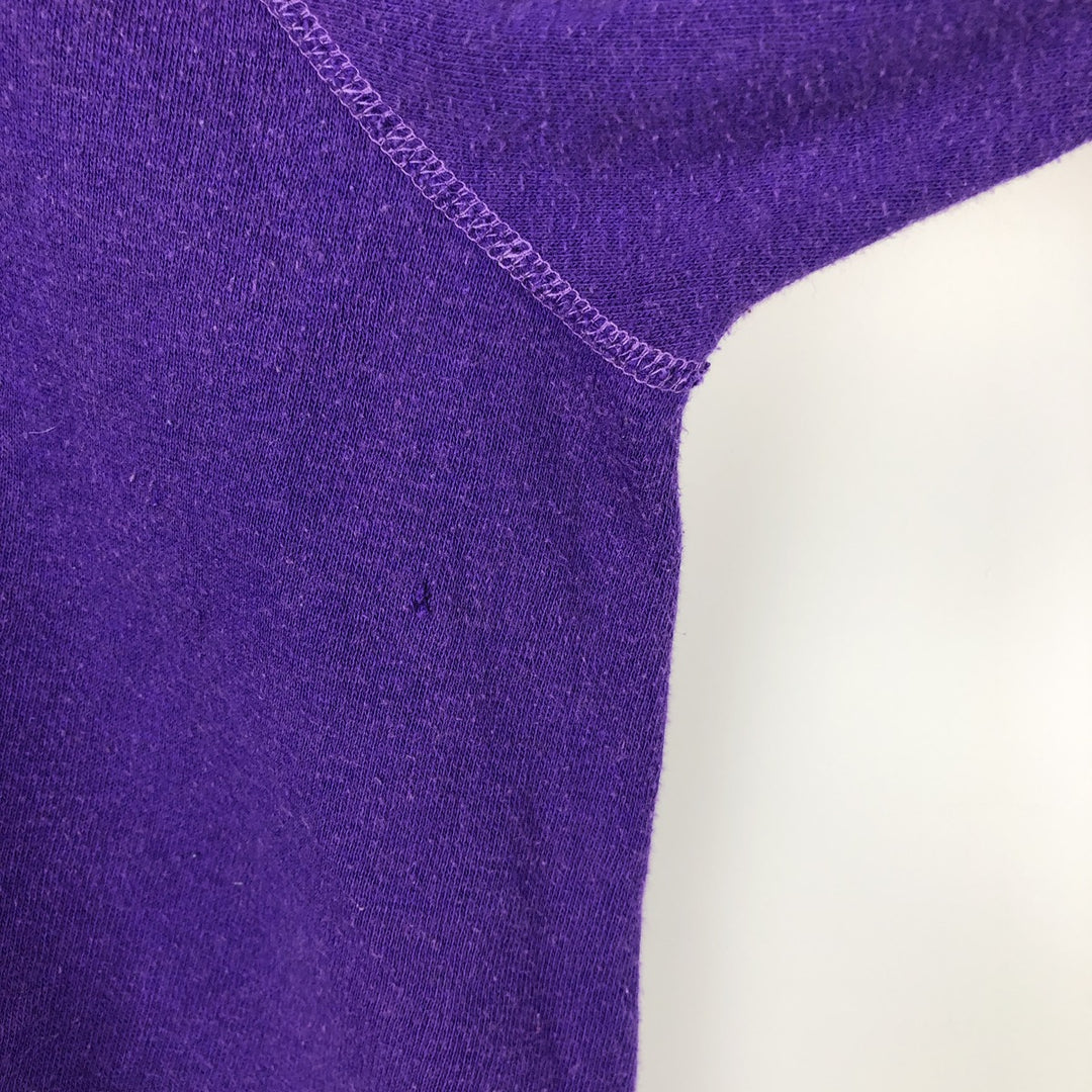 BASSETT WALKER College Sweatshirt, Made in USA, Men's XL equivalent. cotton purple type Vintage Second Hand