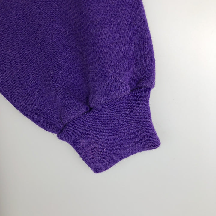 BASSETT WALKER College Sweatshirt, Made in USA, Men's XL equivalent. cotton purple type Vintage Second Hand