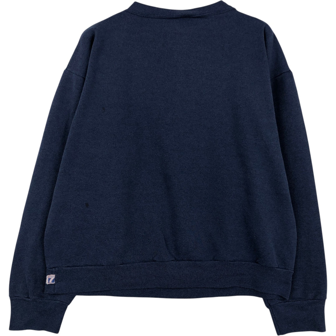 80'S LOGO 7 INC NOTRE DAME University of Notre Dame College Sweatshirt, Made in USA, Men's XL equivalent, Vintage cotton navy blue type Vintage Second Hand