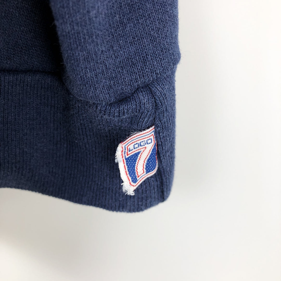80'S LOGO 7 INC NOTRE DAME University of Notre Dame College Sweatshirt, Made in USA, Men's XL equivalent, Vintage cotton navy blue type Vintage Second Hand